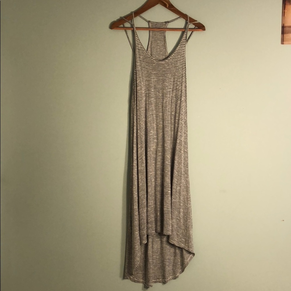 Black and white striped sun dress